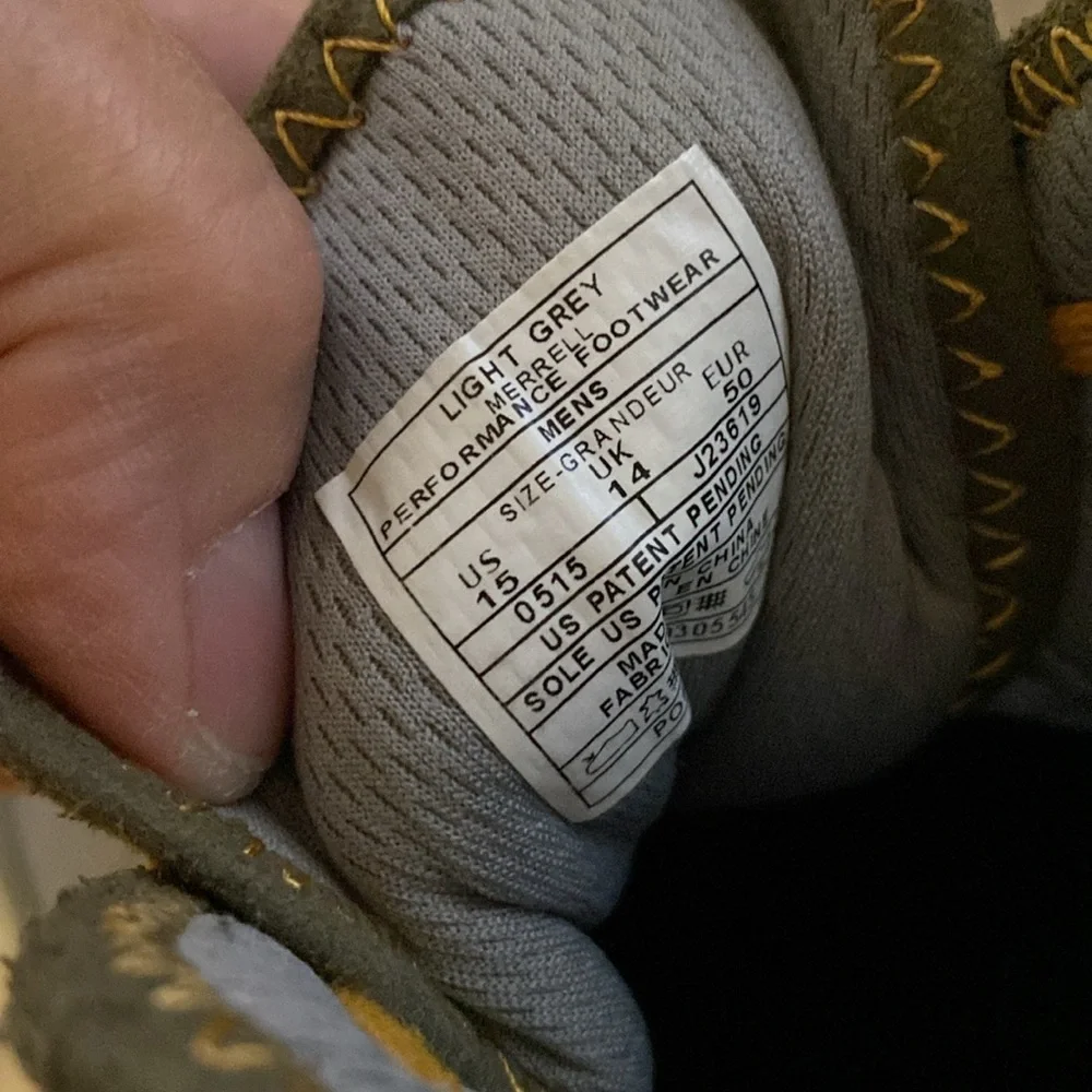 Merrell Gray with Mustard Accent Low-Top Sneakers